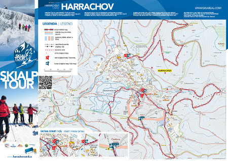 Skialpinistické trasy v Harrachově - mapa
